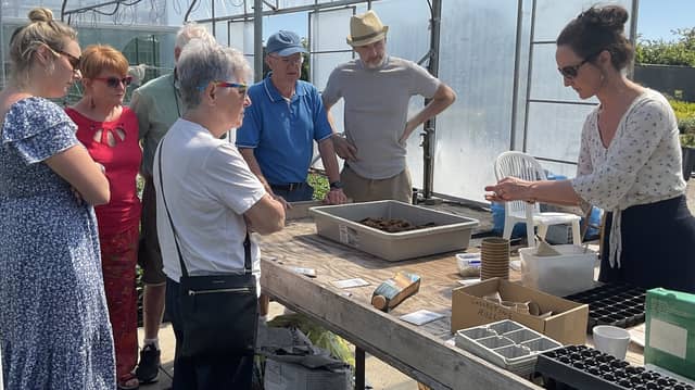 Group pictured during a workshop at the garden centre.