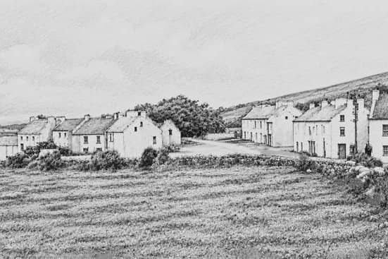  An artist’s impression of Clonmany in the early 1900s  