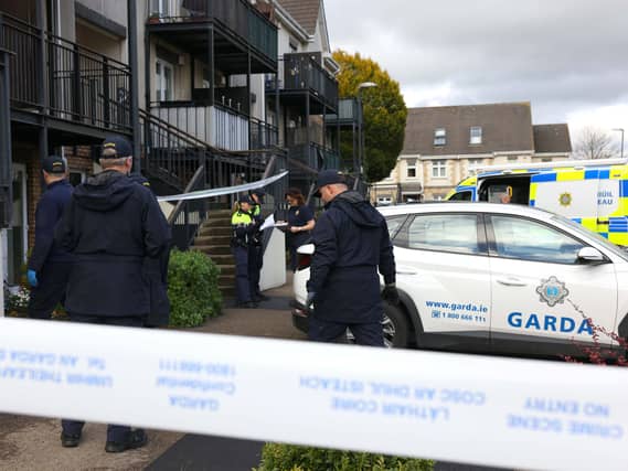 Gardai outside Melville Terrace in Finglas