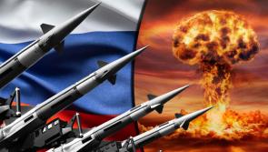 Russian TV graphic shows a nuclear device exploding 300km off the north-west of Donegal
