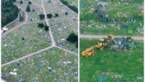 National: Drone footage of littered campsites shows extent of Electric Picnic clean-up 