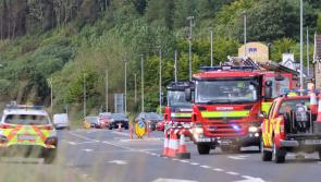 Emergency services at scene of Buncrana collision