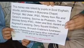 Video shows food and cash provided by Inishowen fundraisers reaching families in Gaza

