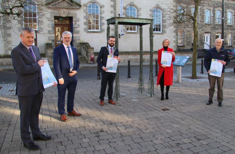 Brendan O’Donnell, Director of  Roads, John McLaughlin, C E, Donegal County Council , Cllr Jack Murray, Cathaoirleach, Aisling Dignam, Manager, Finn Harps Academy, Brian O’Donnell, Road Safety 
