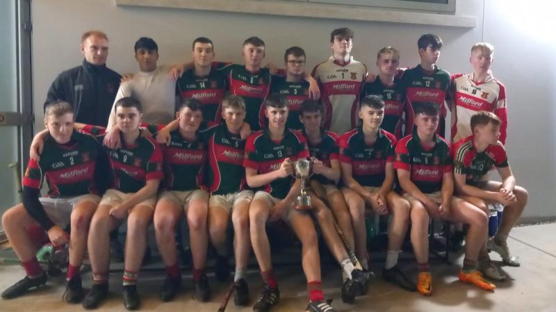 Carndonagh singing in the ran after victory over MacCumhaill's in U-17B final