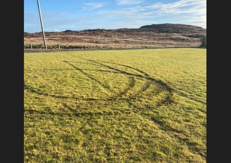 "Thugs" damage football pitch