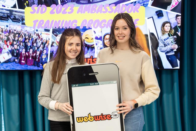 Buncrana  students Caoimhe Lafferty and Kayla McEleney take a leading role in promoting online safety