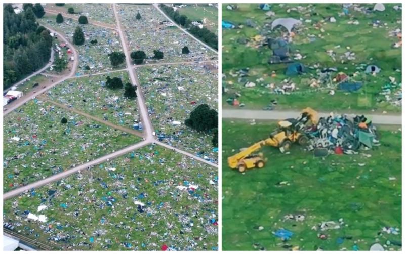 National: Drone footage of littered campsites shows extent of Electric Picnic clean-up 