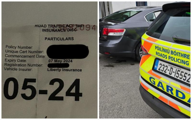 Fake insurance disc draws high praise from gardai as owner receives top marks for effort