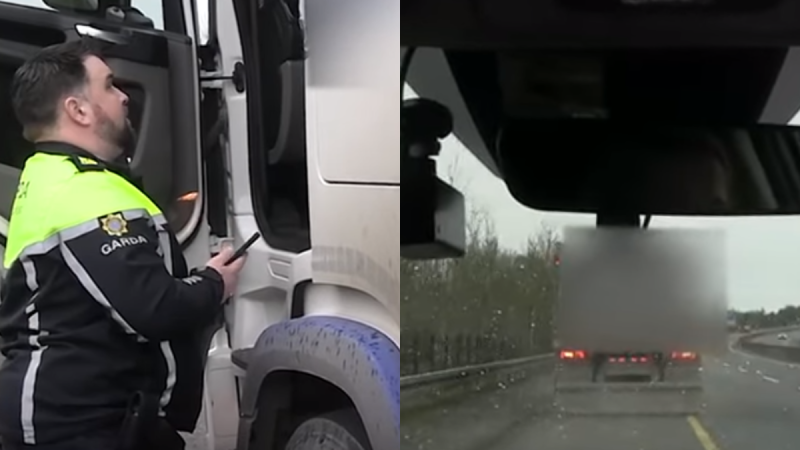 WATCH: 'You're going to cause an accident' - Garda&iacute; fine truck driver caught using phone