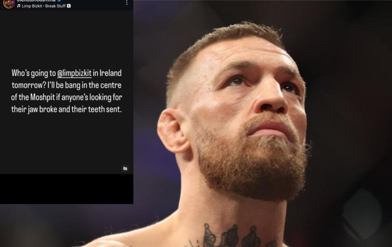'If anyone's looking for their jaw broke' McGregor offers it out to anyone going to Dublin gig