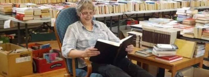 Kathleen Grant at Burt's Big Book Sale