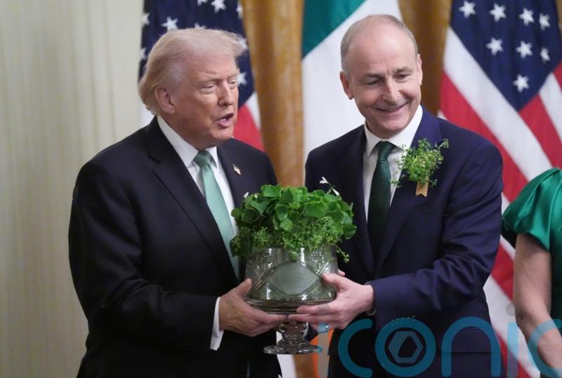 Donald Trump given shamrock as Micheal Martin urges co-operation